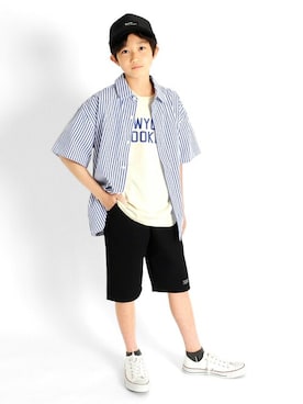 「アイテム（キャップ）」を使った、GLAZOSさん（キッズ・147cm）の夏コーディネート