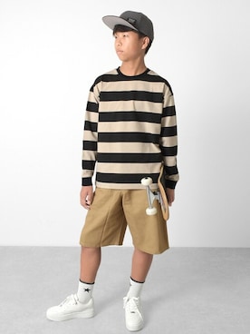 「アイテム（パンツ）」を使った、GLAZOSさん（キッズ・162cm）の秋コーディネート