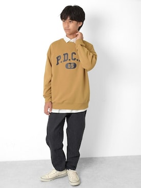 「GLAZOS（グラソス）のアイテム（スウェット）」を使った、GLAZOSさん（キッズ・159cm）の冬コーディネート