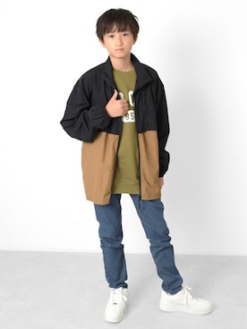 「アイテム（スウェット）」を使った、GLAZOSさん（キッズ・151cm）の冬コーディネート