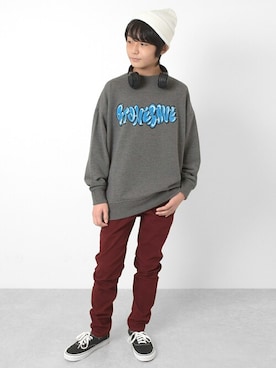 「GLAZOS（グラソス）のアイテム（スウェット）」を使った、GLAZOSさん（キッズ・149cm）の冬コーディネート