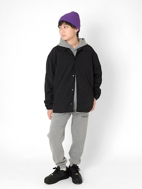 「アイテム（ニットキャップ/ビーニー）」を使った、GLAZOSさん（キッズ・151cm）の冬コーディネート