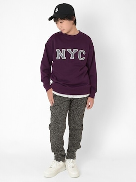 「アイテム（スウェット）」を使った、GLAZOSさん（キッズ・151cm）の冬コーディネート