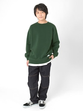 「アイテム（デニムパンツ）」を使った、GLAZOSさん（キッズ・149cm）の冬コーディネート