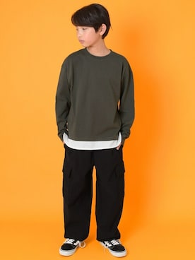 「アイテム（Tシャツ/カットソー）」を使った、GLAZOSさん（キッズ・150cm）の冬コーディネート