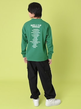 「アイテム（カーゴパンツ）」を使った、GLAZOSさん（キッズ・154cm）の冬コーディネート