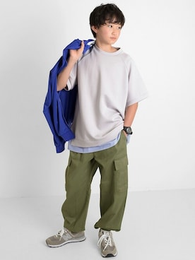 「アイテム（カーゴパンツ）」を使った、GLAZOSさん（キッズ・151cm）の夏コーディネート