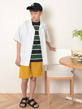 「アイテム（サンダル）」を使った、GLAZOSさん（キッズ・152cm）の夏コーディネート