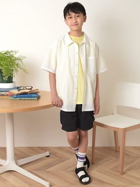 「アイテム（サンダル）」を使った、GLAZOSさん（キッズ・152cm）の春コーディネート