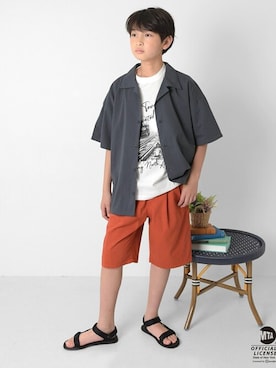 「アイテム（サンダル）」を使った、GLAZOSさん（キッズ・150cm）の夏コーディネート
