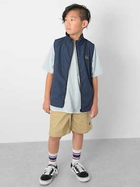 「アイテム（ベスト）」を使った、GLAZOSさん（キッズ・139cm）の夏コーディネート