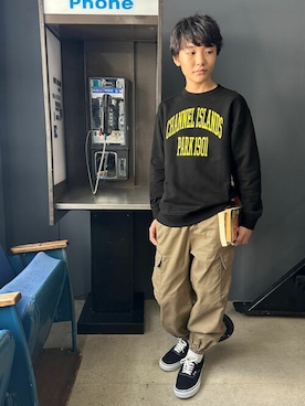 「GLAZOS（グラソス）のアイテム（スウェット）」を使った、GLAZOSさん（キッズ・158cm）の秋コーディネート