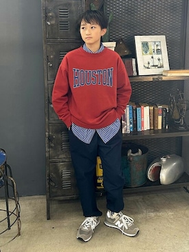 「アイテム（スウェット）」を使った、GLAZOSさん（キッズ・155cm）の秋コーディネート