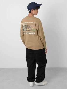 「GLAZOS（グラソス）のアソートバックフォトプリント長袖Tシャツ（その他トップス）」を使った、GLAZOSさん（キッズ・159cm）の秋コーディネート