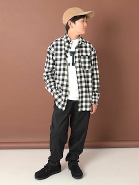 「アイテム（帽子）」を使った、GLAZOSさん（キッズ・145cm）の秋コーディネート