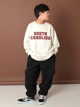 「GLAZOS（グラソス）のアイテム（スウェット）」を使った、GLAZOSさん（キッズ・145cm）の秋コーディネート