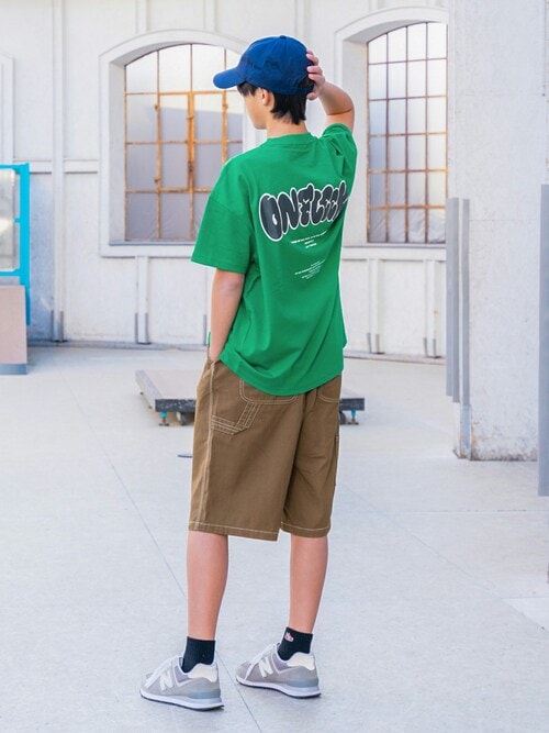 STREET】バックグラフィック発泡プリントビッグ半袖Tシャツ（T