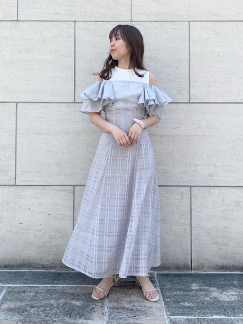 セール】ウエストきゅっとフリルフレアワンピ（ワンピース）｜MAJESTIC  