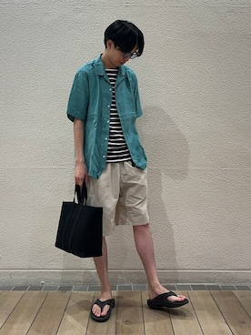 「CASIO（カシオ）のアイテム（デジタル腕時計）」を使った、村嶌さん（メンズ・176cm）の夏コーディネート