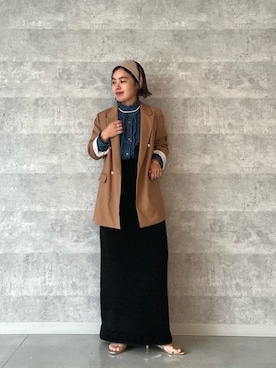 「ラメ」｜「アイテム（その他アウター）」を使った、komatsuさん（レディース・152cm）の秋コーディネート