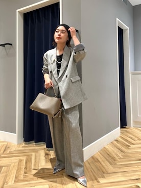 「お呼ばれ」｜「アイテム（その他アウター）」を使った、komatsuさん（レディース・152cm）の秋コーディネート