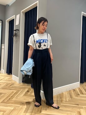 「アイテム（ボストンバッグ）」を使った、komatsuさん（レディース・152cm）の夏コーディネート