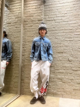 「アイテム（デニムジャケット）」を使った、taikidesudasuさん（メンズ・172cm）の冬コーディネート