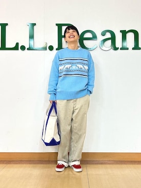 「L.L.Bean（エルエルビーン）のアイテム（トートバッグ）」を使った、llbeansatouさん（レディース・160cm）の秋コーディネート