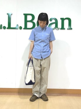 「L.L.Bean（エルエルビーン）のアイテム（トップス）」を使った、llbeansatouさん（レディース・160cm）の夏コーディネート