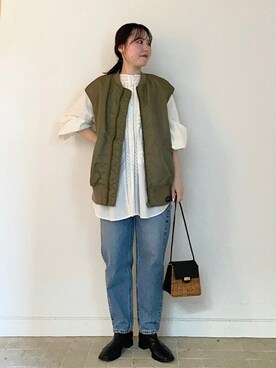 「アイテム（MA-1）」を使った、小林さん（レディース・153cm）の冬コーディネート