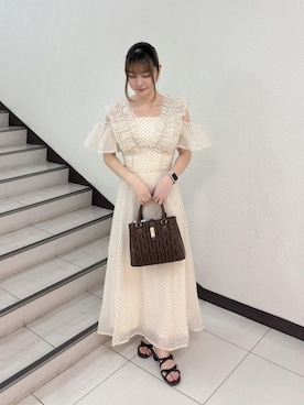 「フェミニン 」｜「アイテム（ワンピース/ドレス）」を使った、もえかさん（レディース・161cm）の夏コーディネート