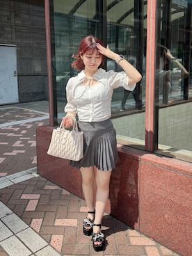 「フェミニン 」｜もえかさん（レディース・161cm）の夏コーディネート