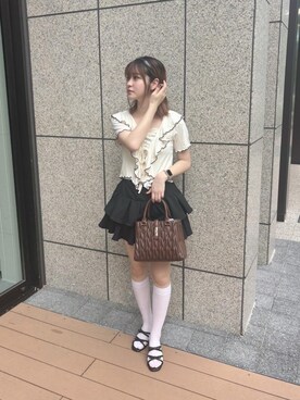 「MAJESTIC LEGON（マジェスティックレゴン）のアイテム（Tシャツ/カットソー）」を使った、もえかさん（レディース・161cm）の夏コーディネート