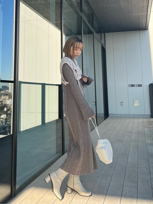 新品】パブリックトウキョウ エンブロイダリー ニットワンピース