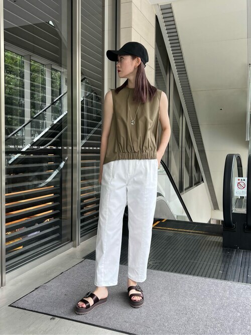 UNITED ARROWS＞C ギャザー ヘムライン ノースリーブ ブラウス Wを使っ 
