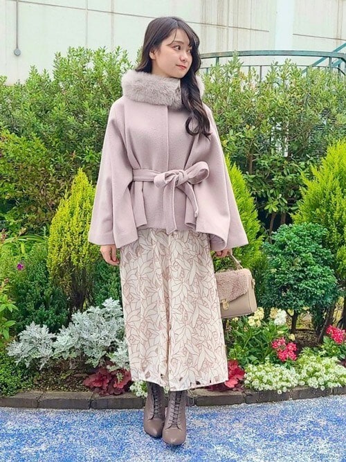 衿ファー付ポンチョコート | コート | Noela OFFICIAL WEB STORE