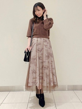 「トワルドジュイ」｜「アイテム（スカート）」を使った、Noelaさん（レディース・158cm）の冬コーディネート