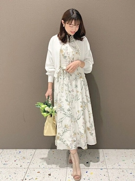 「フラワープリント」｜「アイテム（ブーツ）」を使った、Noelaさん（レディース・153cm）の春コーディネート