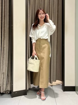 「アイテム（バッグ、ホワイト系）」を使った、みなみさん（レディース・159cm）の春コーディネート