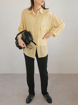 「ＡＮＤＪ（アンドジェイ）のアイテム」を使った、ANDJさん（レディース・165cm）の春コーディネート