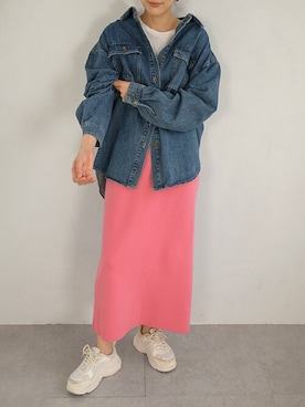 「ＡＮＤＪ（アンドジェイ）のアイテム」を使った、ANDJさん（レディース・165cm）の春コーディネート