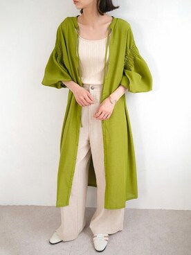 「カラー×コーデ」｜「アイテム（ワンピース）」を使った、ANDJさん（レディース・165cm）の春コーディネート