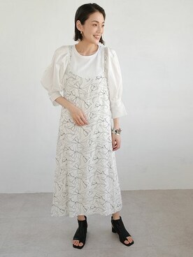 「カラー×コーデ」｜「アイテム（ワンピース）」を使った、ANDJさん（レディース・165cm）の春コーディネート