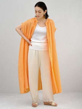 「カラー×コーデ」｜「アイテム（ワンピース）」を使った、ANDJさん（レディース・165cm）の春コーディネート