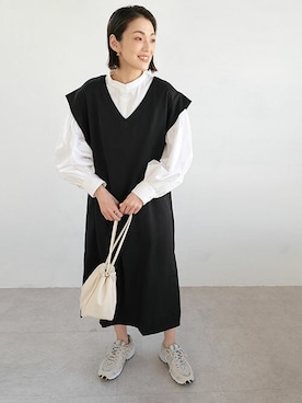 「カラー×コーデ」｜「アイテム（ワンピース）」を使った、ANDJさん（レディース・165cm）の春コーディネート