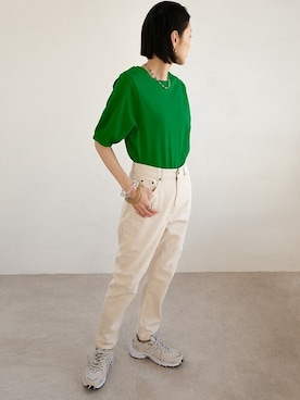 「ＡＮＤＪ（アンドジェイ）のアイテム」を使った、ANDJさん（レディース・165cm）の春コーディネート