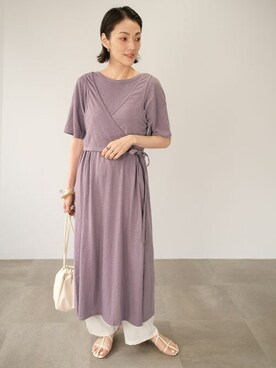 「カラー×コーデ」｜「アイテム（ワンピース）」を使った、ANDJさん（レディース・165cm）の春コーディネート