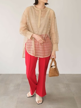 「ＡＮＤＪ（アンドジェイ）のアイテム」を使った、ANDJさん（レディース・165cm）の春コーディネート