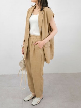 「ＡＮＤＪ（アンドジェイ）のアイテム」を使った、ANDJさん（レディース・165cm）の夏コーディネート