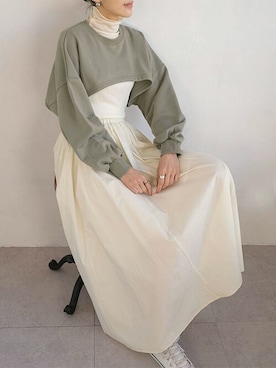 「ハイネックトップス」｜ANDJさん（レディース・165cm）の秋コーディネート